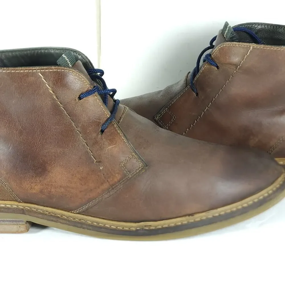 Barbour Men's Readhead US10? Brown Leather Lace Up Ankle Chukka Boot Shoes
